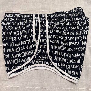 Calvin Klein Performance Athletic Shorts Black & White Logo Design Women XL NWOT